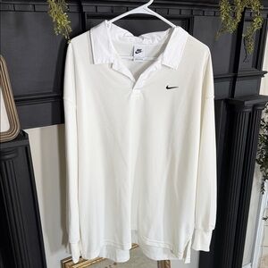 Nike Women’s  White Long Sleeve Polo Shirt